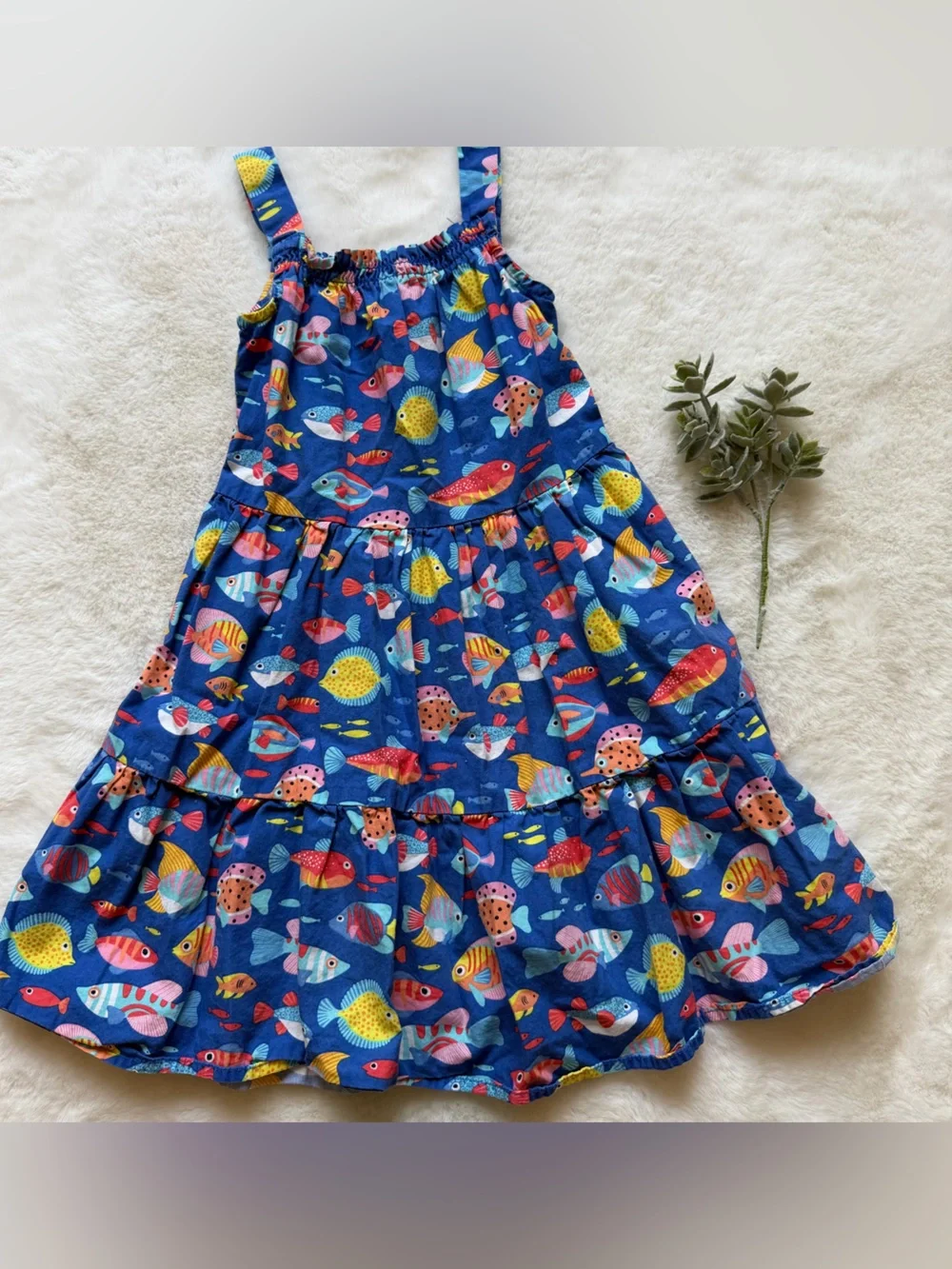 Gymboree | EUC - Fish Tiered Dress - Salish Splash Blue - Size 5T